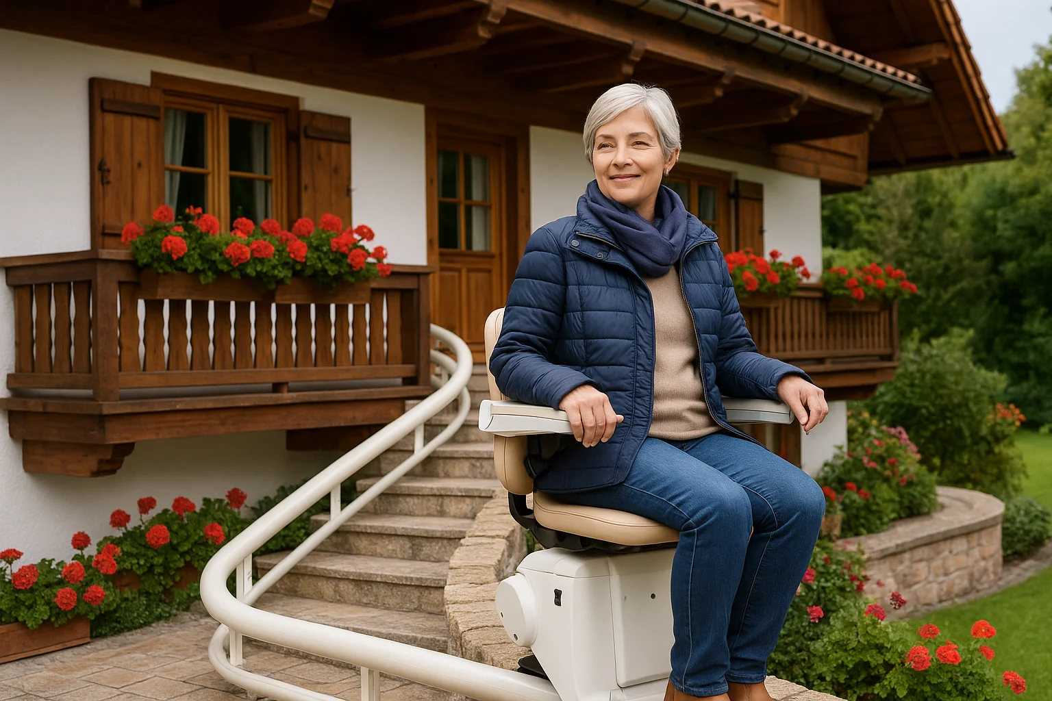 Außenlift mit wetterfester Abdeckung