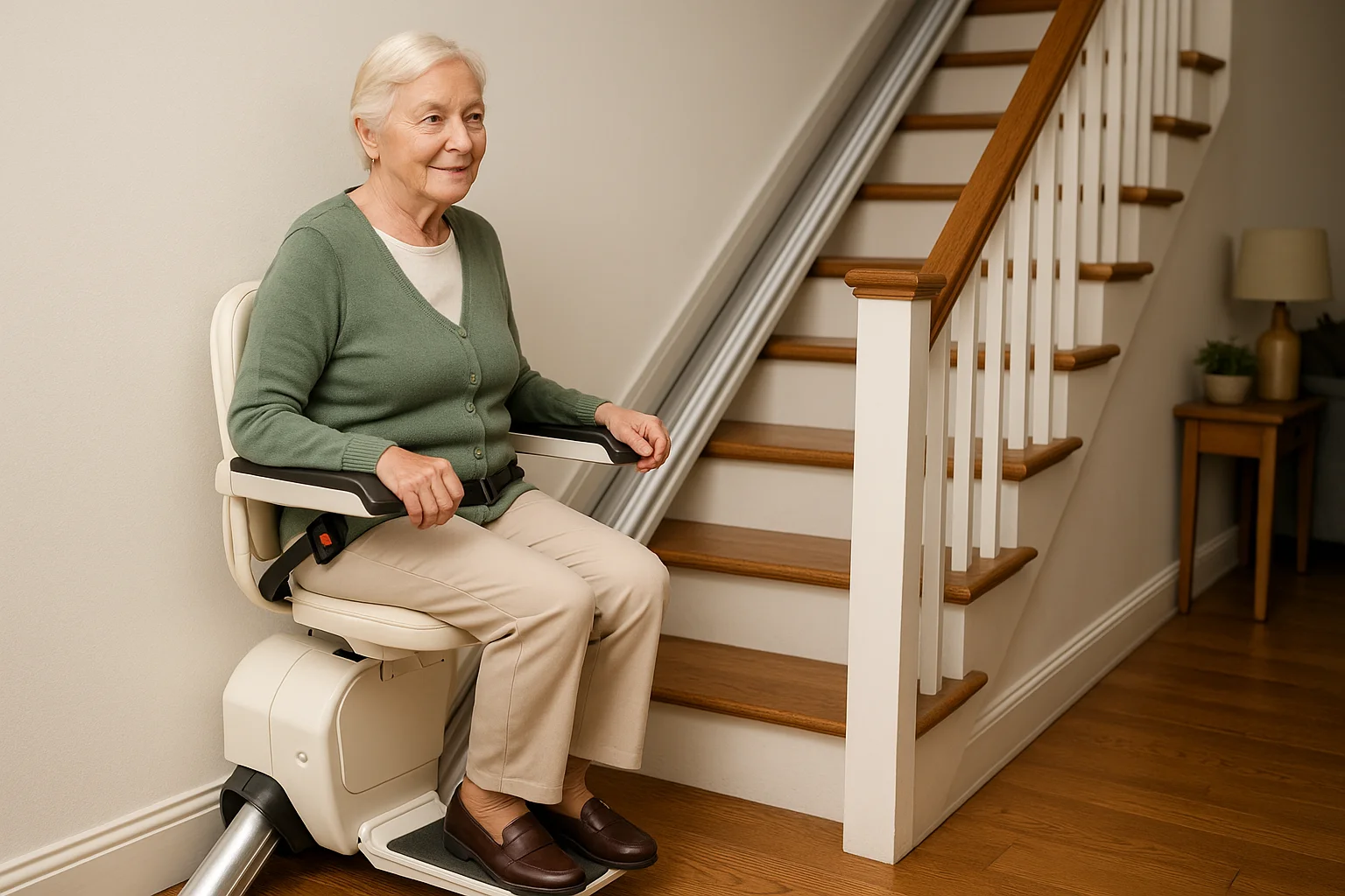 Treppenlift-Montage in einem Einfamilienhaus in Bayern