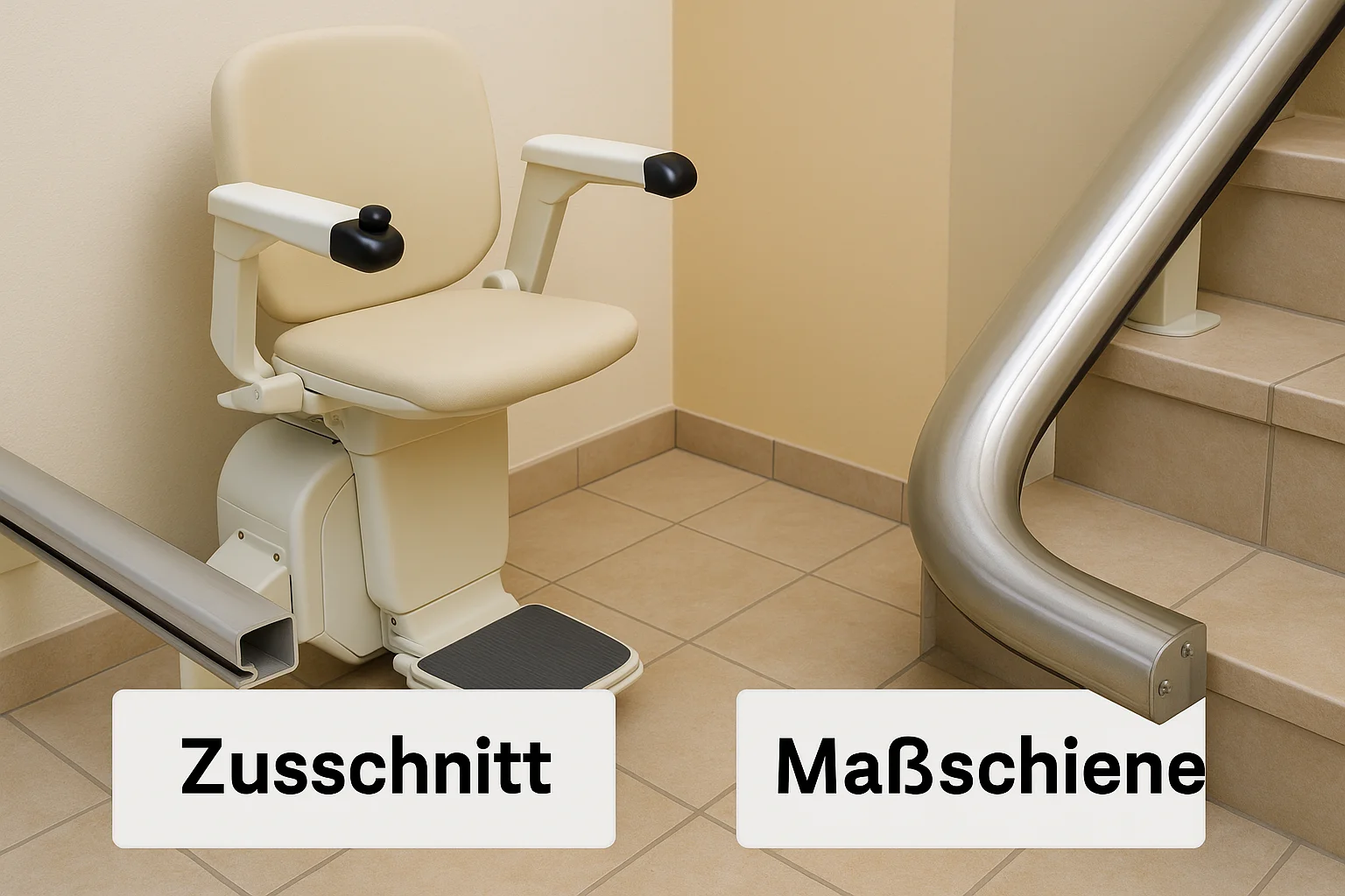 Schienenangabe: gerade Zuschnitt oder kurvig Maßschiene