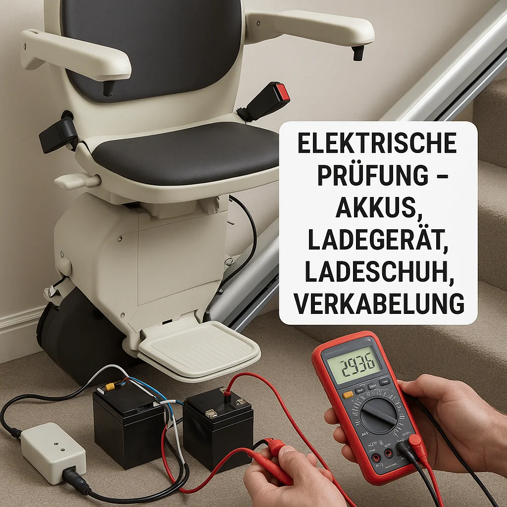 Elektrische Prüfung – Akkus, Ladegerät, Ladeschuh, Verkabelung
