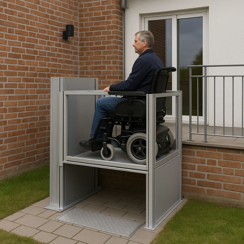 Hublift am Hauseingang in Bayern